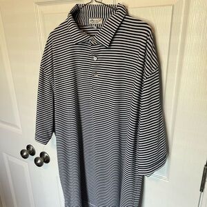 Black White Stripped Peter Millar Polo XXL